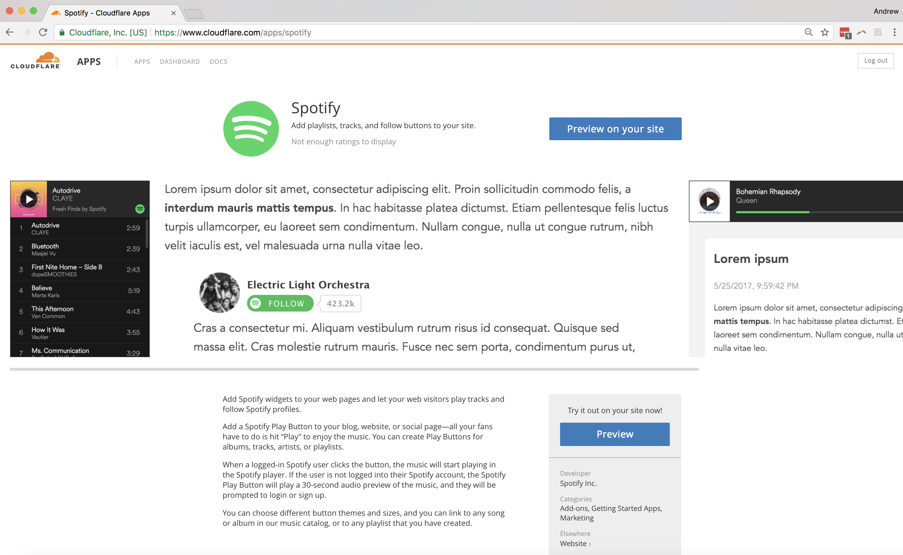 Spotify Subscription Page App