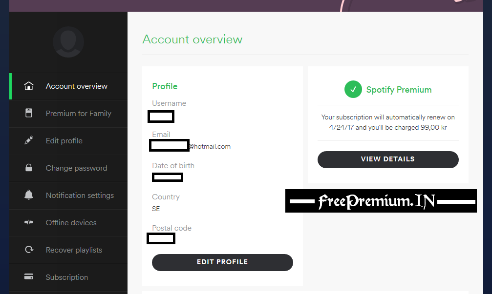 Free premium spotify accounts